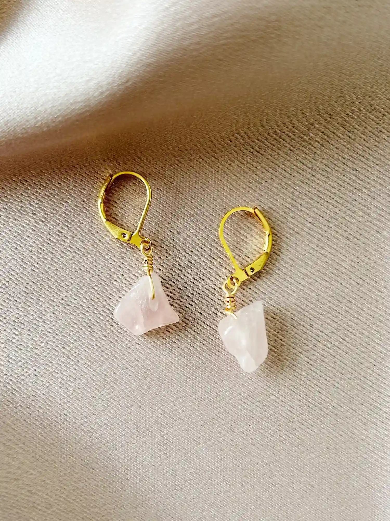 Aretes Amor Verdadero Cuarzo Rosado - Imagen 4