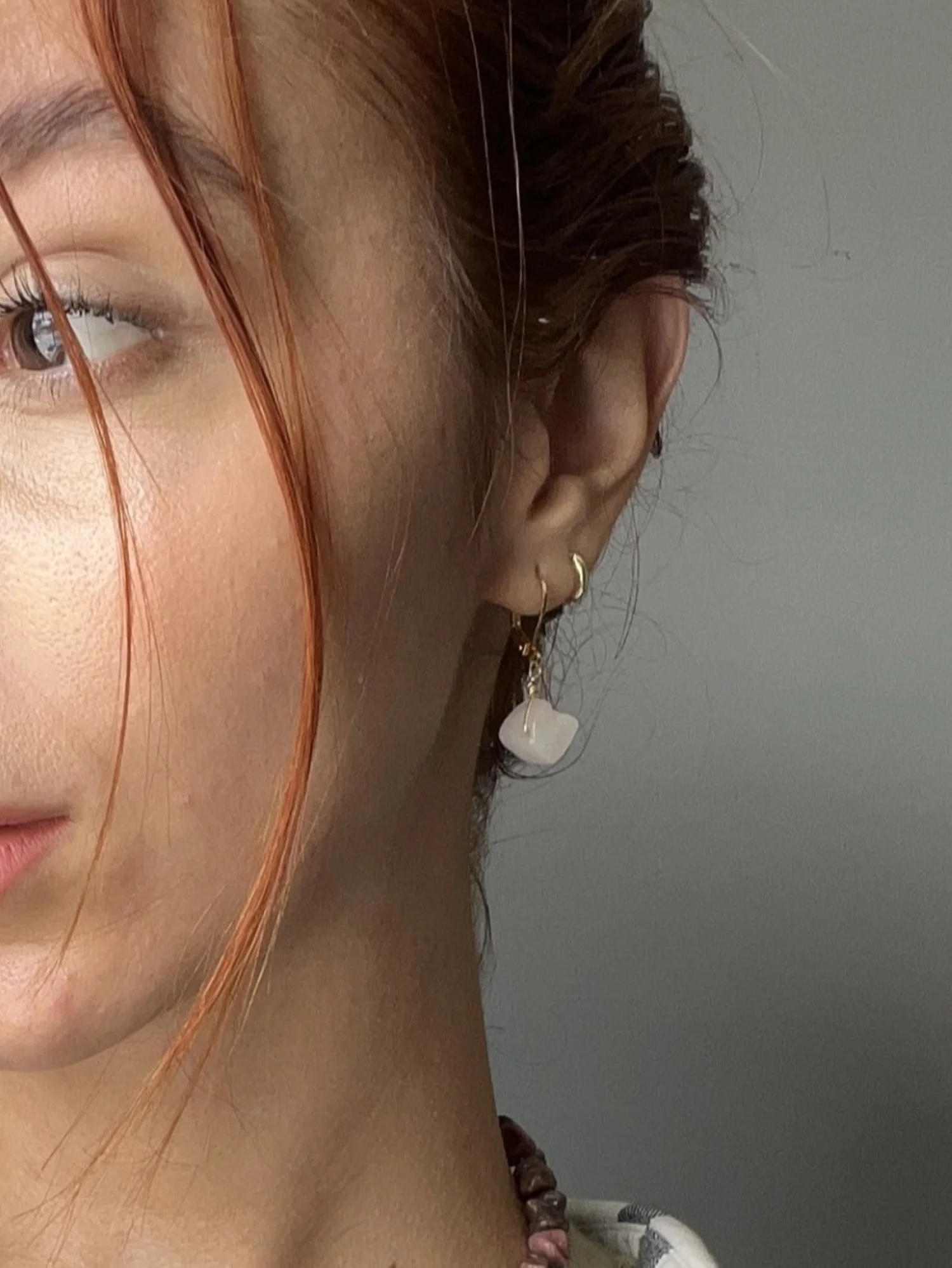 Aretes Amor Verdadero Cuarzo Rosado - Imagen 2