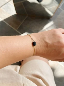 Pulsera Protección Turmalina Acero
