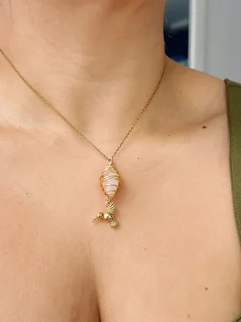 Collar Amor Propio – Cuarzo Rosado