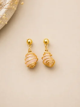 Aretes Amor Cuarzo Rosado