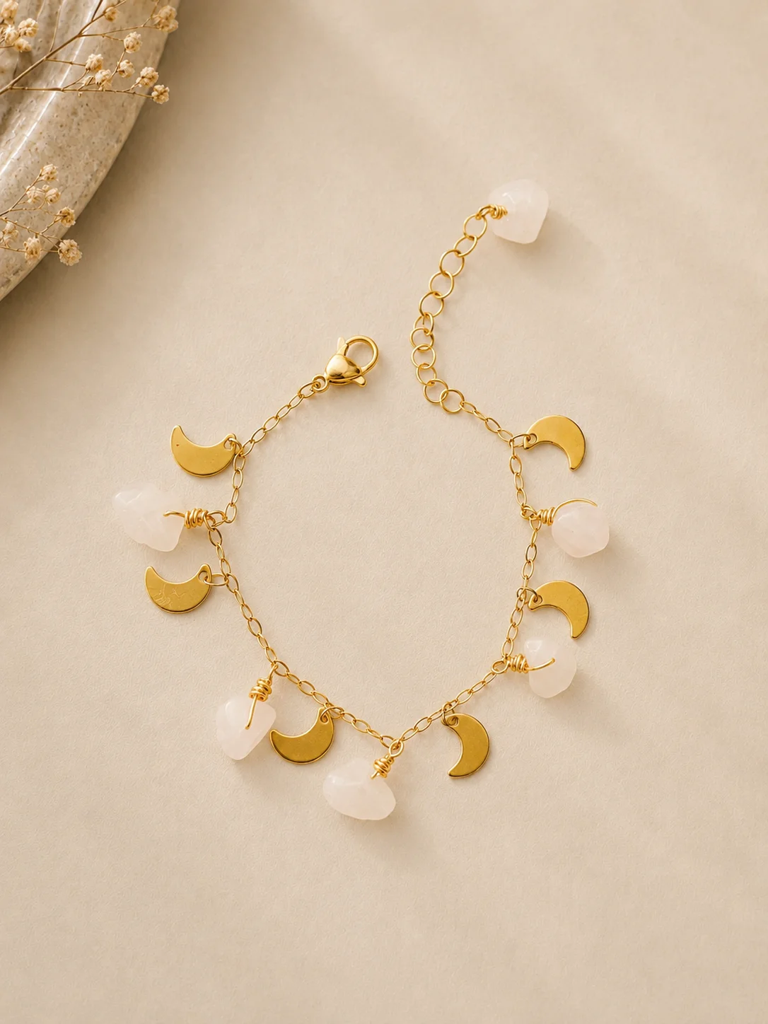 Pulsera Amor Cuarzo Rosado - Imagen 2