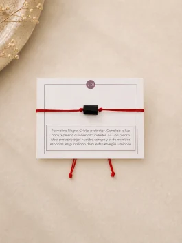 Pulsera Protección Turmalina Hilo Rojo
