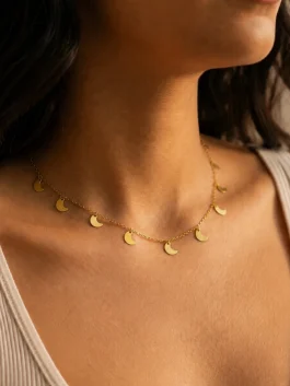 Collar Amor Luna Acero