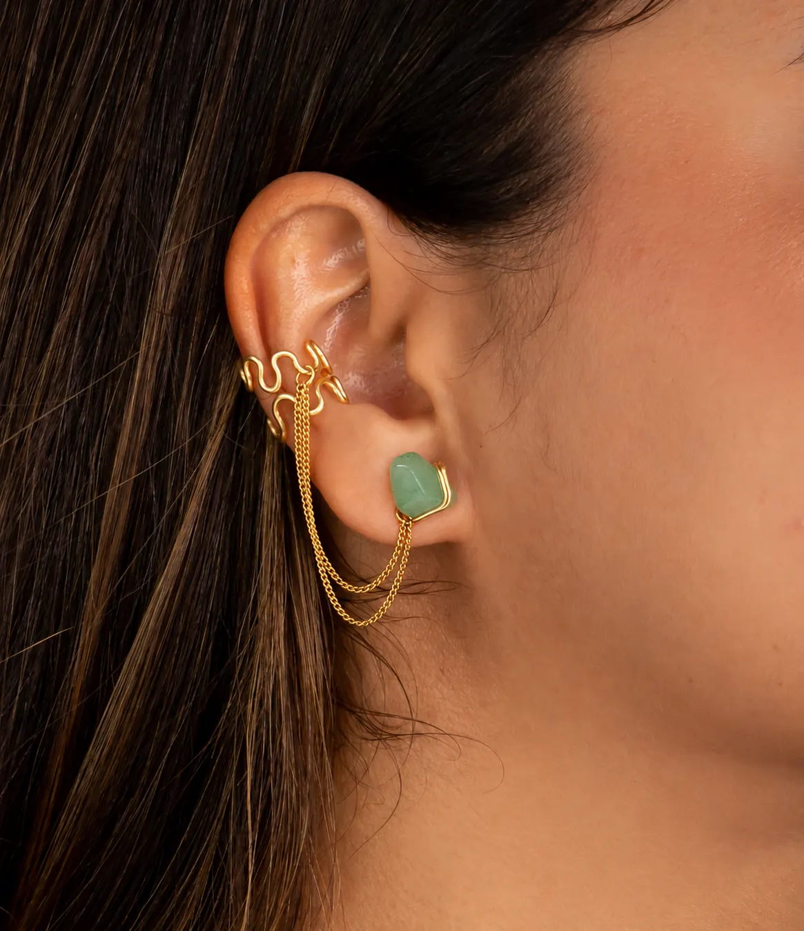 Earcuff Bienestar Aventurina - Imagen 2